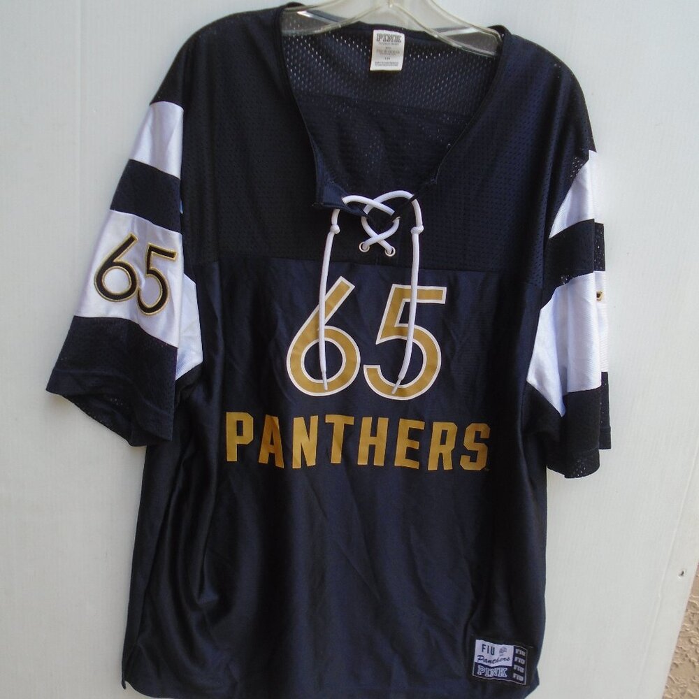FIU Panters Jersey Pink Victoria Secrets x 5th & Ocean Men Size L Blue Pre-Owned
